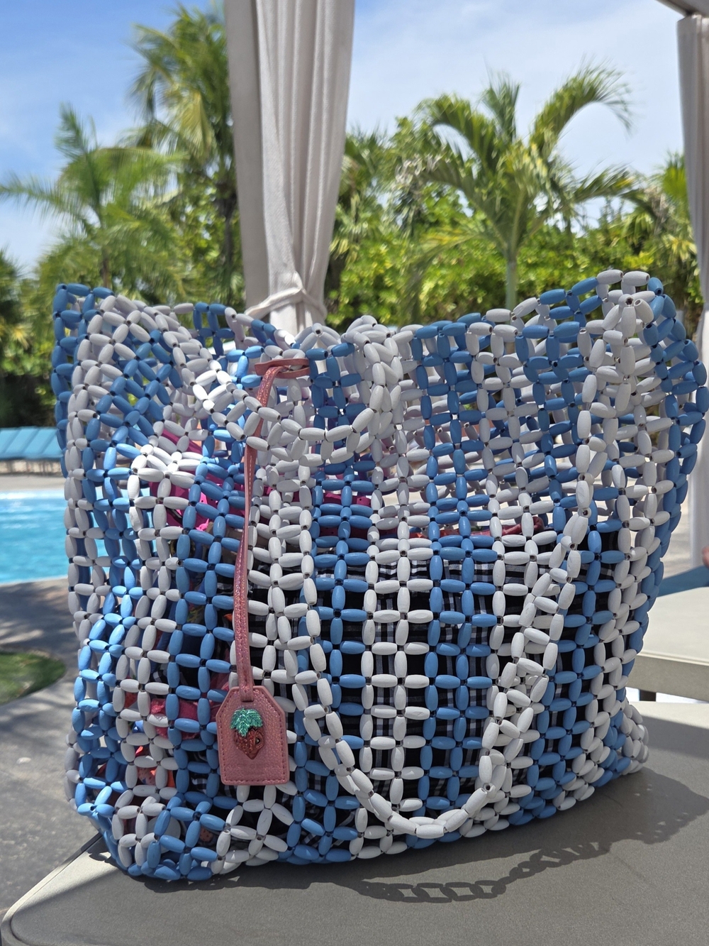 Kurt Geiger Kensington Rainbow Beaded Shopper Tote With Pouch, NWT - Picture 2 of 6
